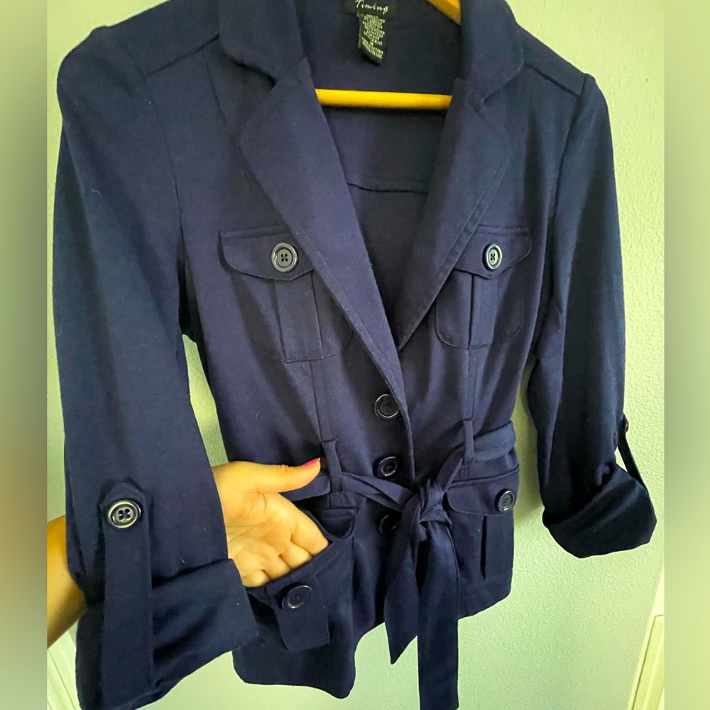 Casual vintage blue jacket by Timing.